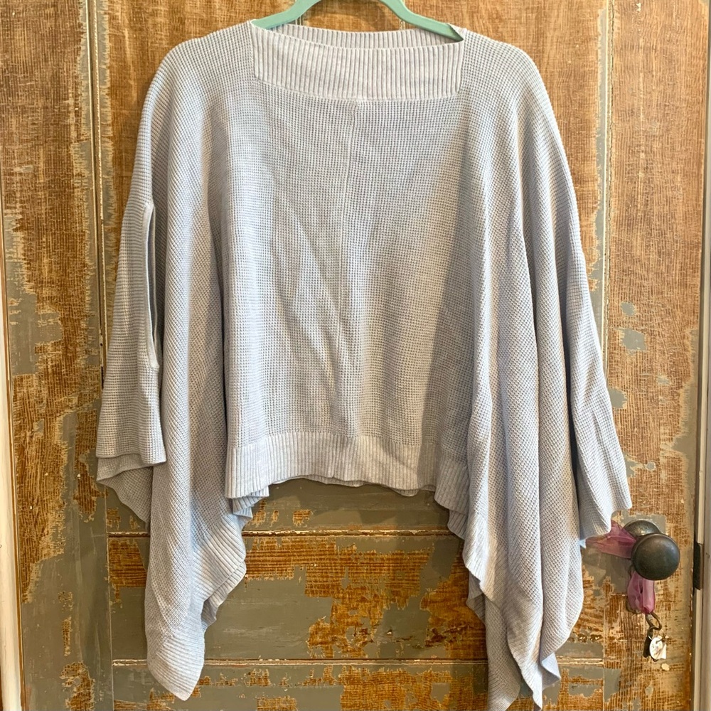 Lululemon Forward Flow Knit Vape Poncho in light blue